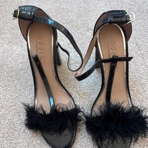 Office London Black Feathered Women's Heels